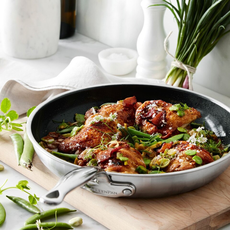 GreenPan™ Premiere Stainless Steel Ceramic NonStick 11Piece Cookware Set Williams Sonoma